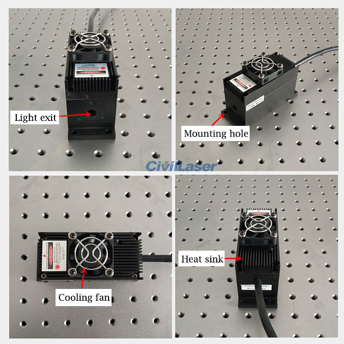 467nm 4000mW 青色 半導体レーザー ラボレーザーシステム